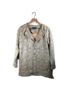 LORAMENDI Faux Snakeskin Long Duster Jacket Size Small